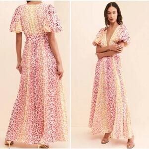 Rococo Sand Avana Ombré Leopard Maxi Dress Size M